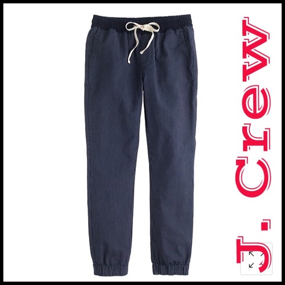 J. Crew Pants - J.Crew Sideline Pant in Indigo Stripe Chambray.